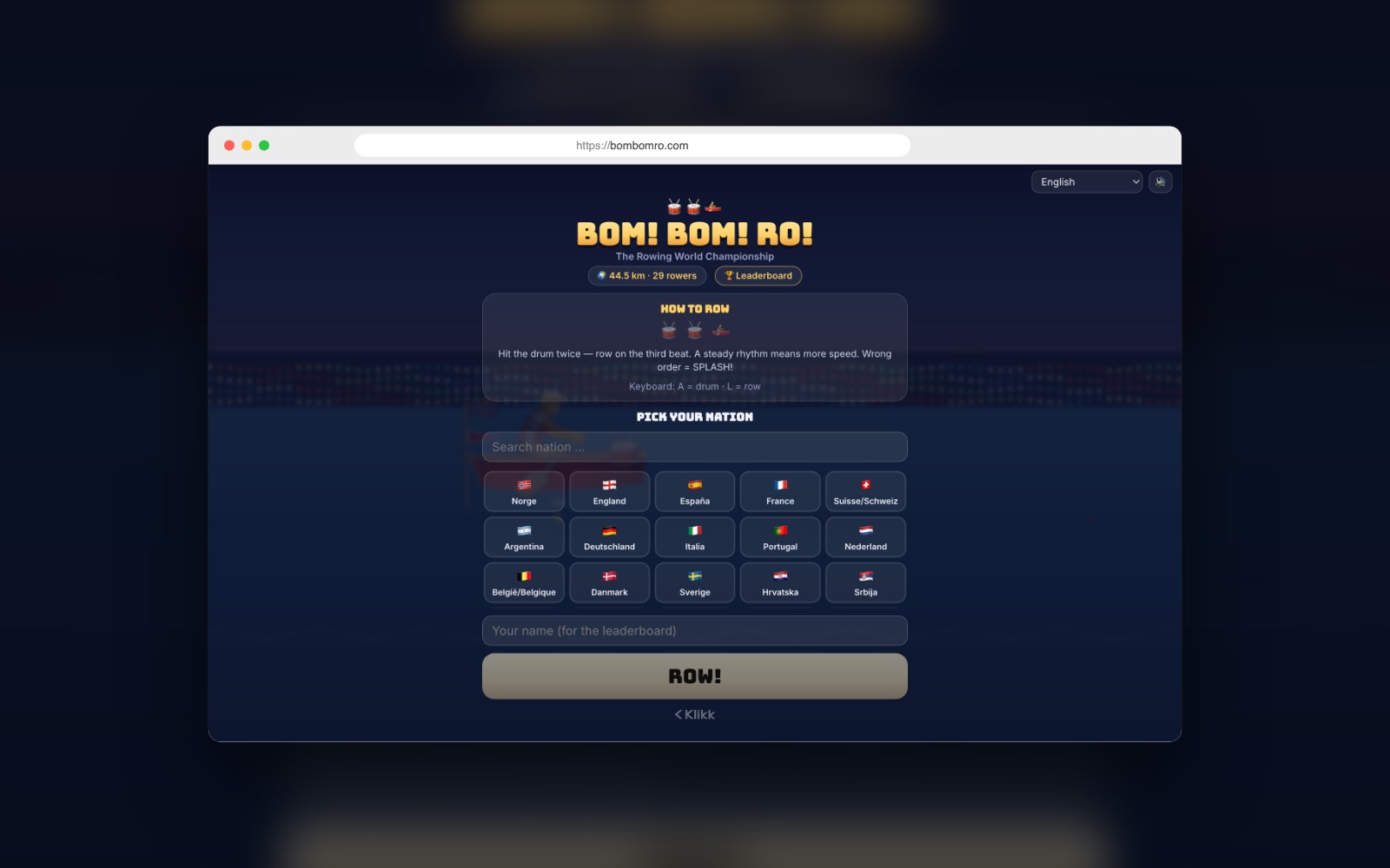 Bom! Bom! Ro! — Nettspill