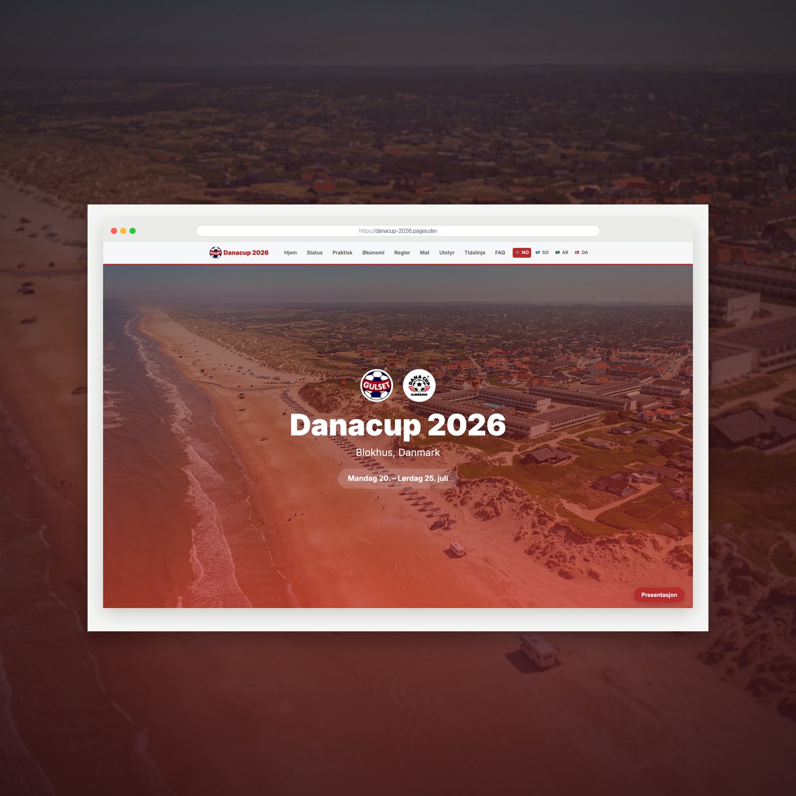Dana Cup-portalen — Foresatt-portal